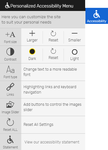 Simulates the accessibility menu view when it is open